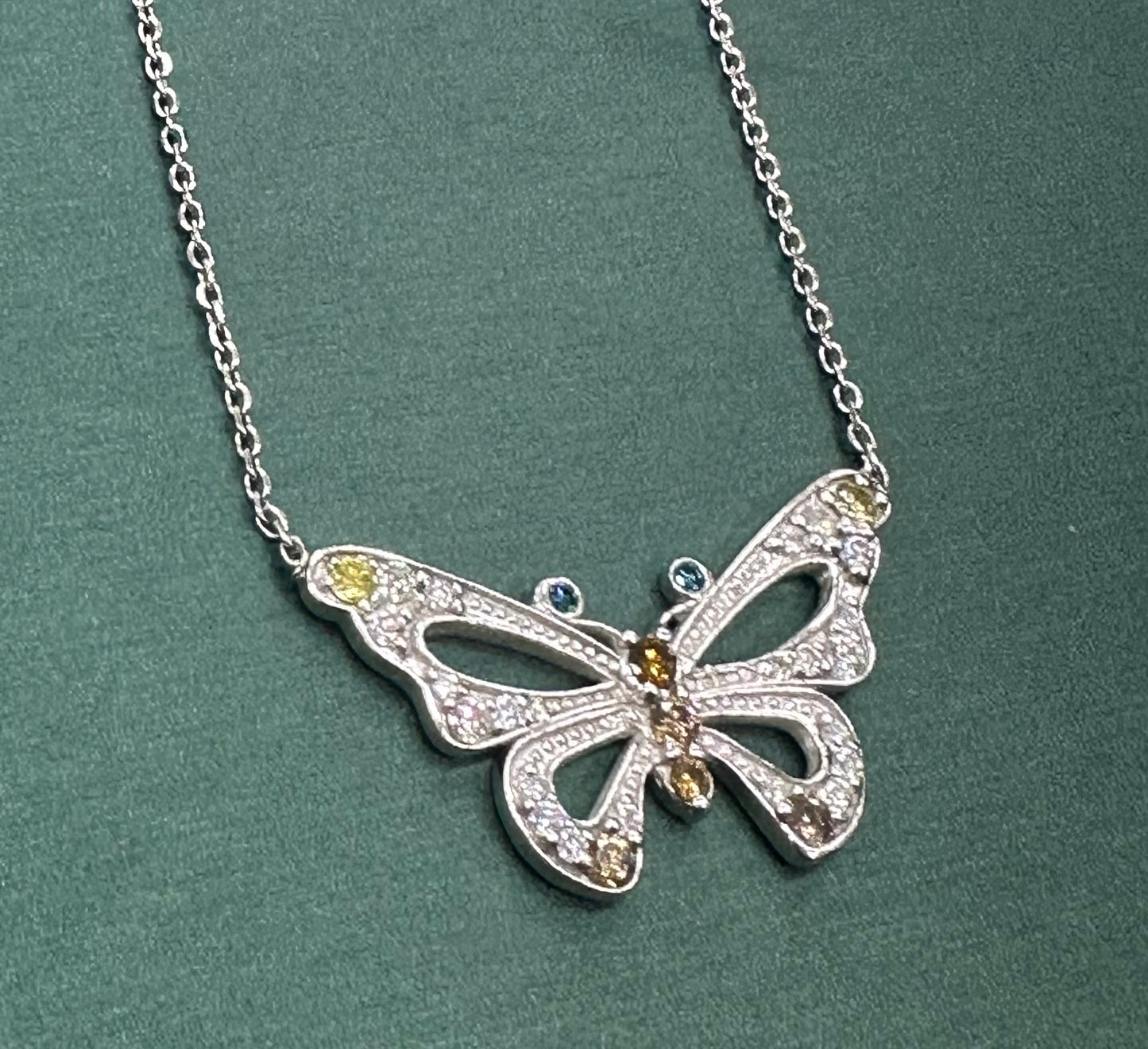 Huge Diamond Butterfly necklace