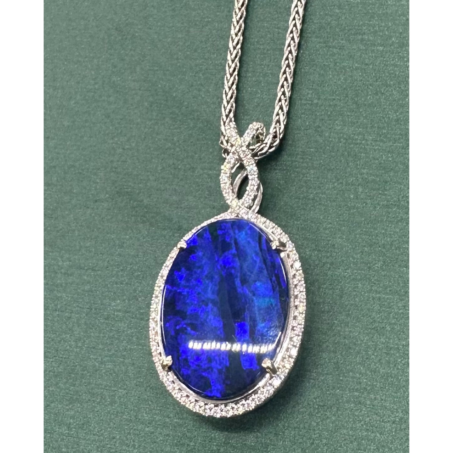 Blue Opal Queen Diamond Necklace