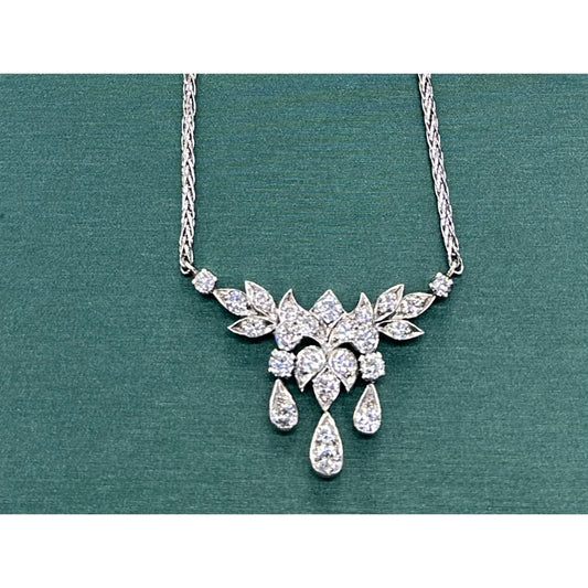 Diamond tear dangle necklace