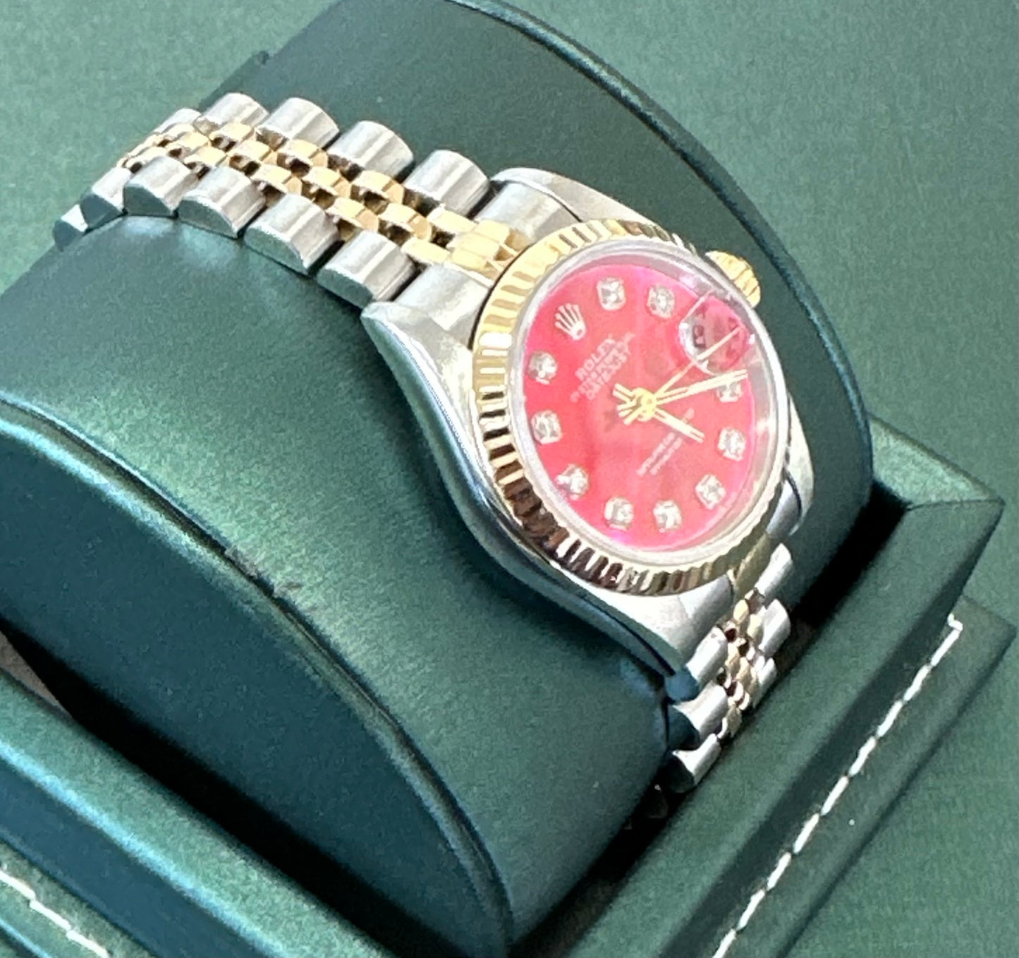 Rolex Datejust 26mm two tone red dial