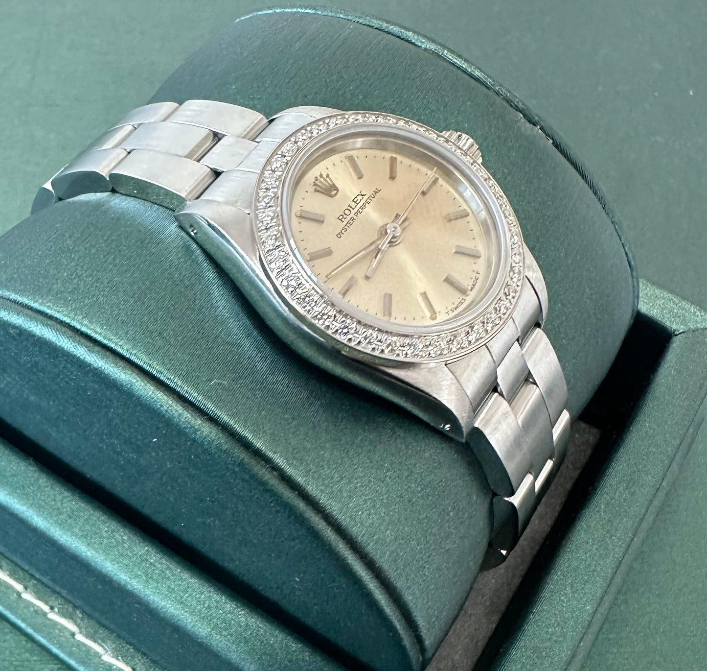 Rolex Datejust 26mm steel diamond bezel silver dial