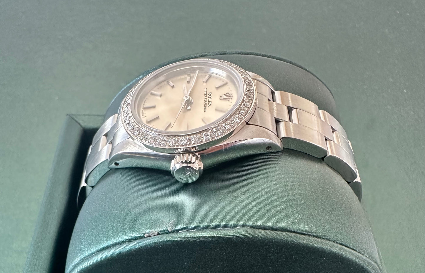 Rolex Datejust 26mm steel diamond bezel silver dial