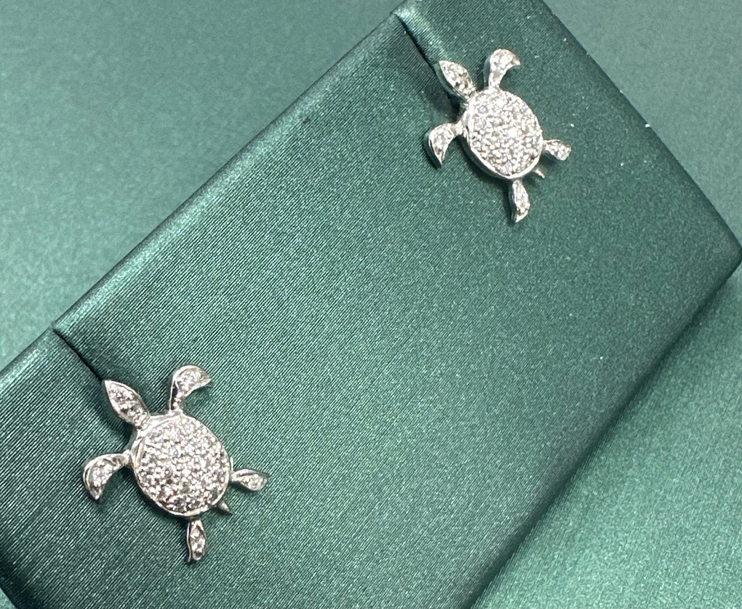 Diamond turtle earrings .24 ct