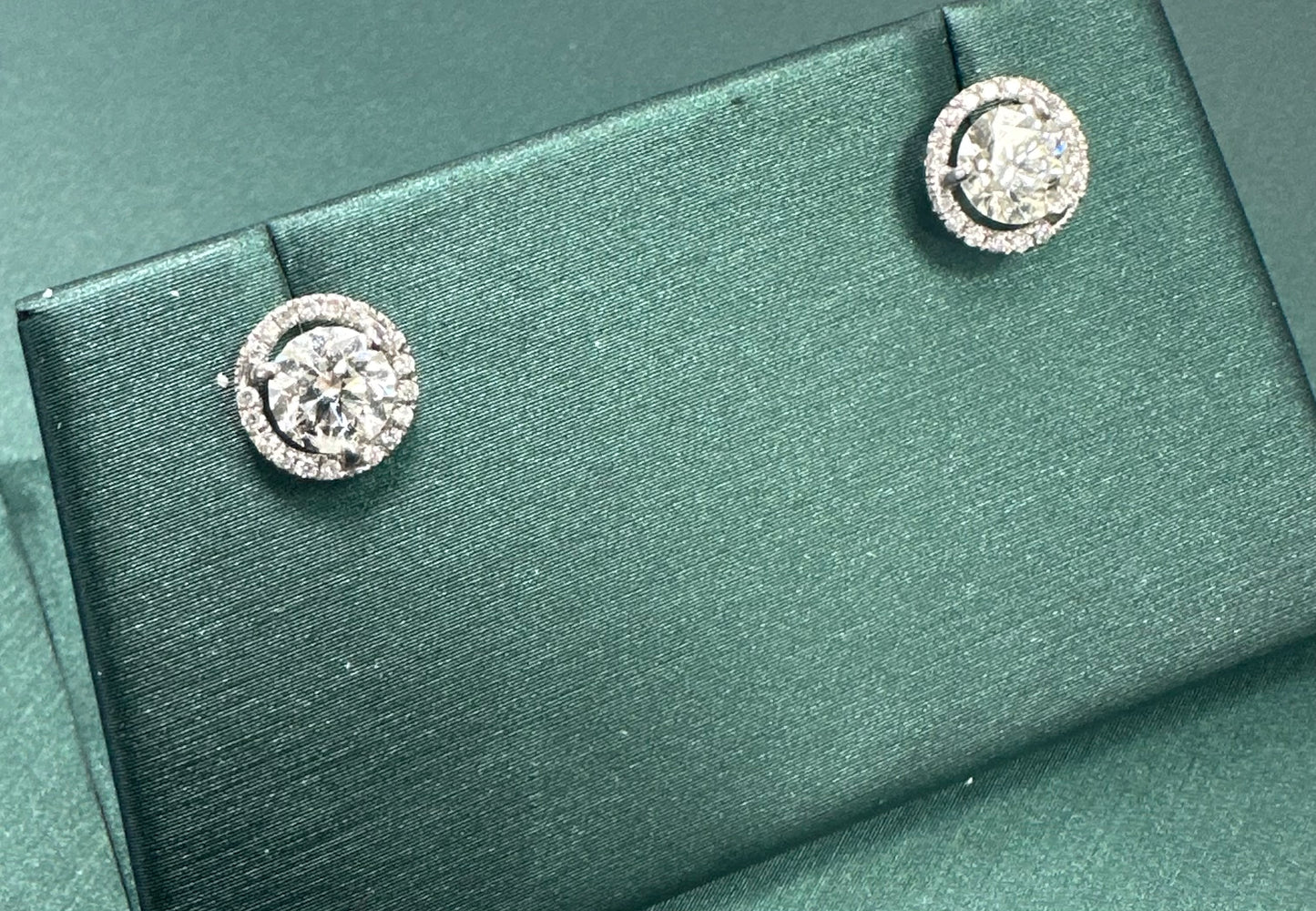 Diamond Halo earrings 1.51 ct
