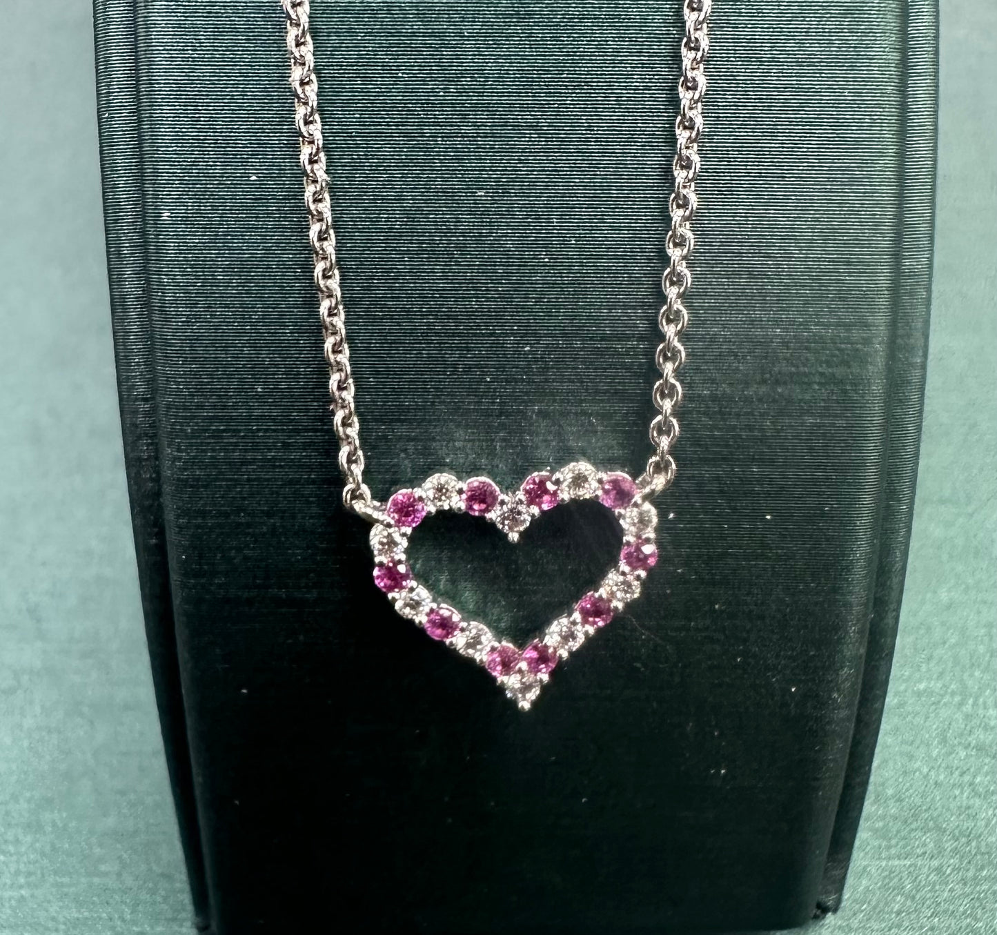 Polka dot sapphire and diamond necklace