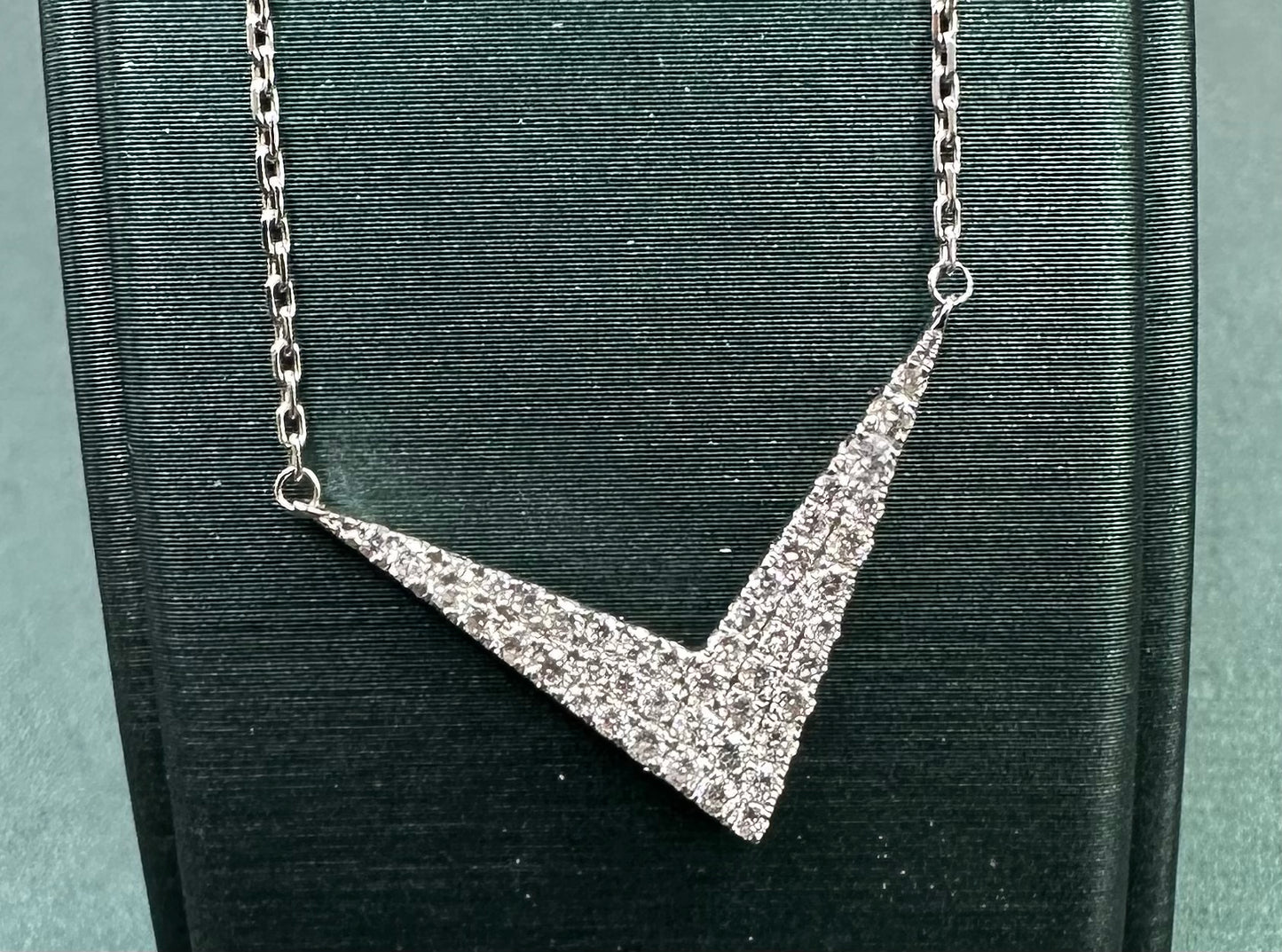 Diamond down v necklace