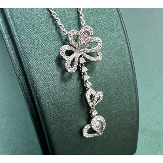 Clover Anne Heart Diamond Dangle Necklace