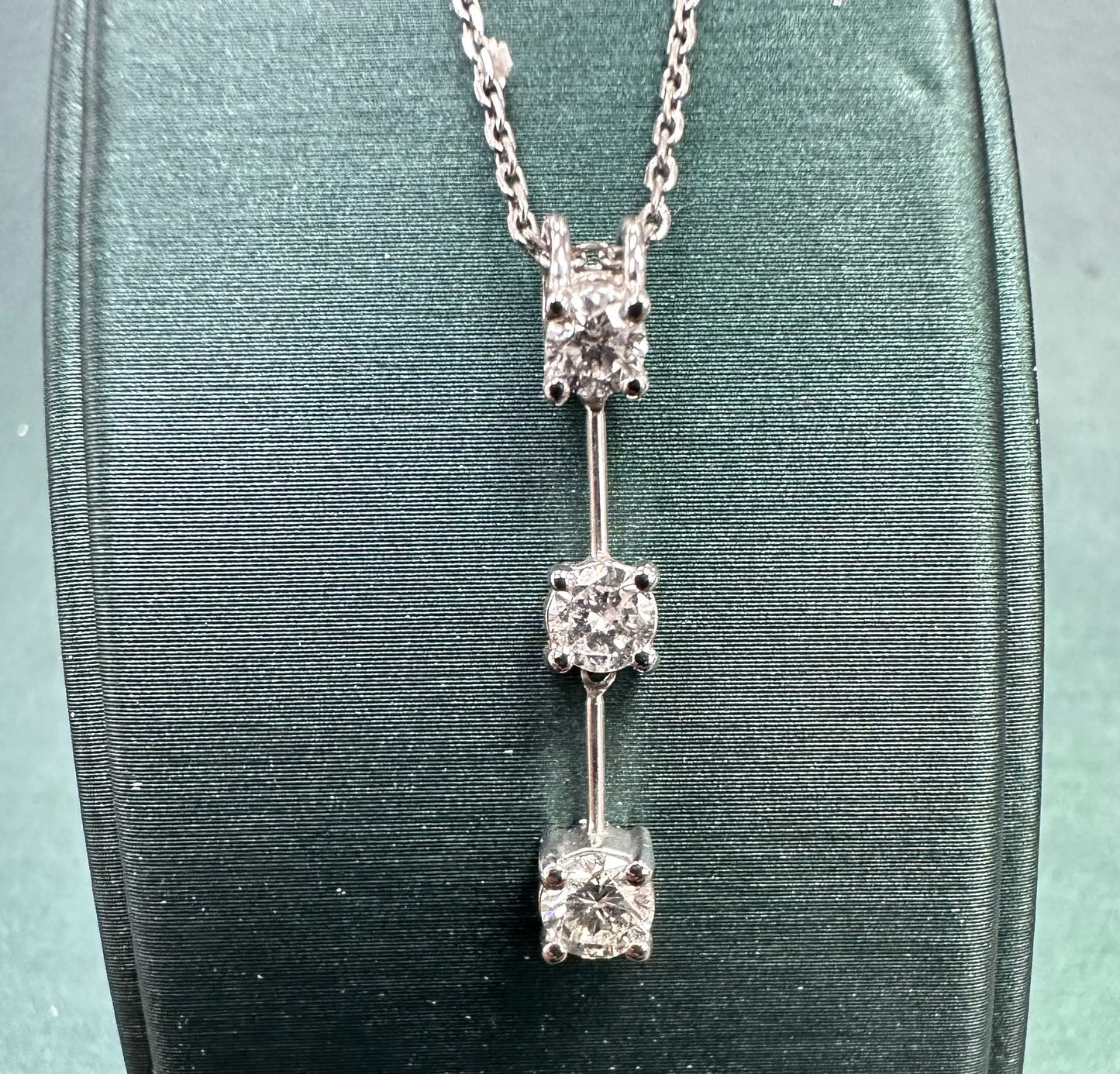 Triple diamond droplet necklace