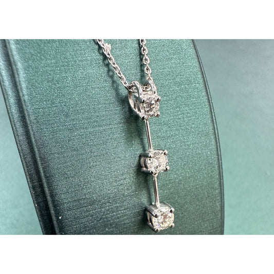 Triple diamond droplet necklace