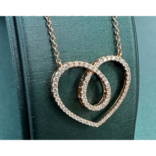 Diamond cursive heart pendant