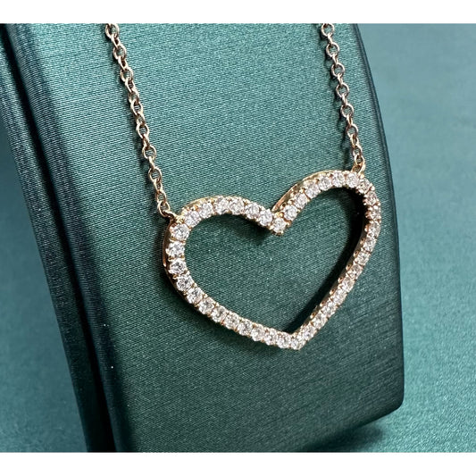 Diamond halo heart necklace
