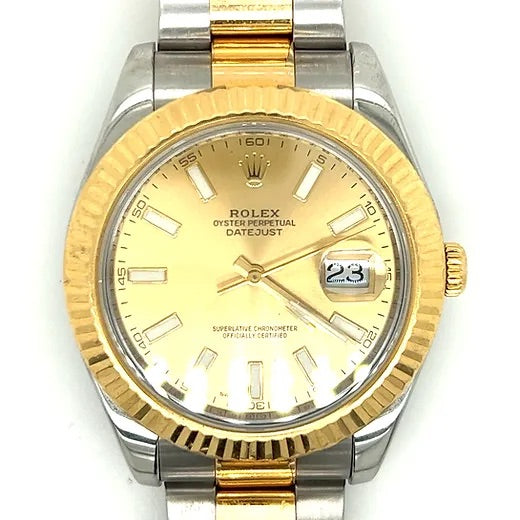 Datejust 41mm two tone gold dial oyster