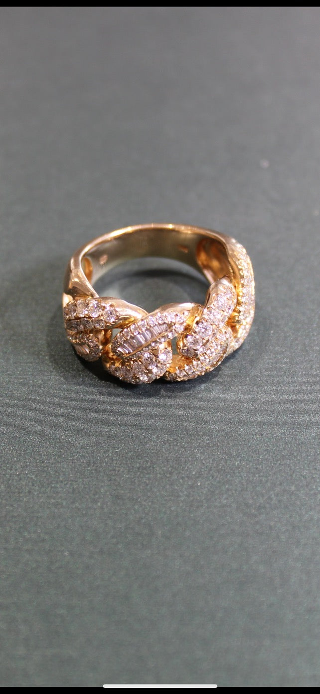 Diamond Cuban pinky ring