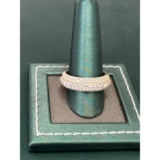 Triple row diamond pinky ring