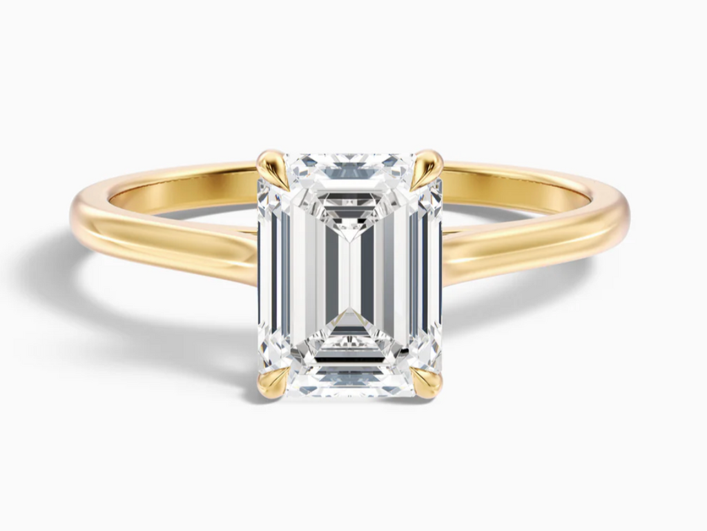 5.5ct Emerald Cut Solitaire Diamond Wedding Ring