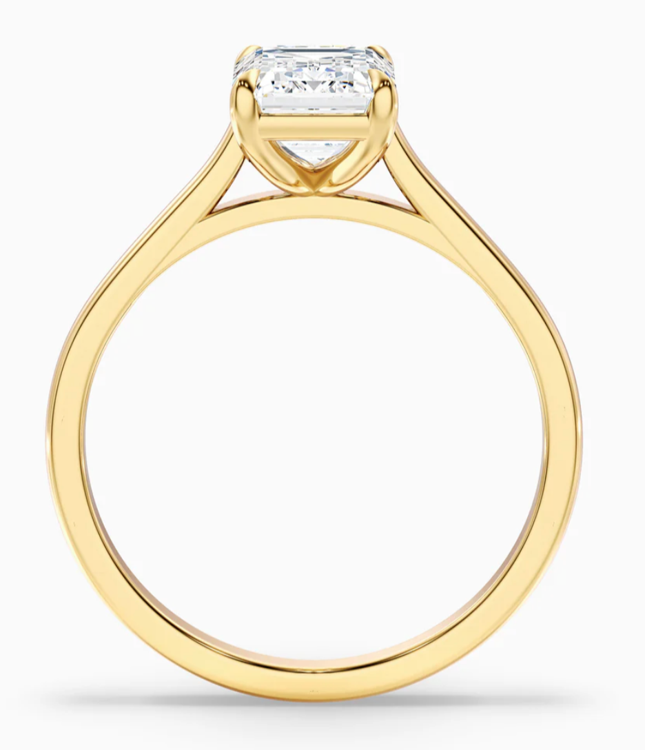 5.5ct Emerald Cut Solitaire Diamond Wedding Ring