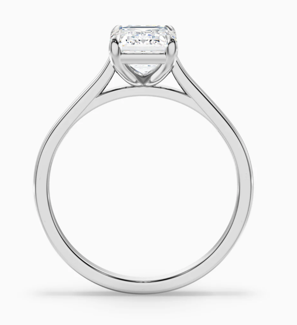 5.5ct Emerald Cut Solitaire Diamond Wedding Ring