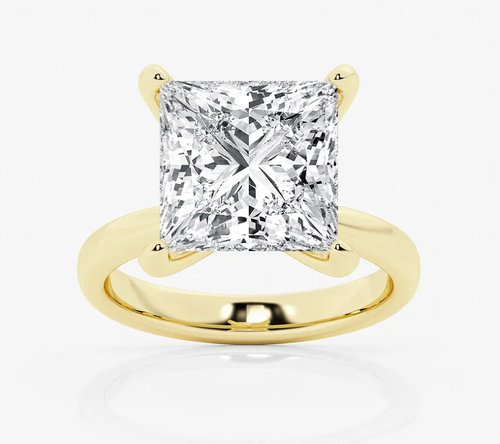 10ct Princess Cut Solitaire Diamond Wedding Ring