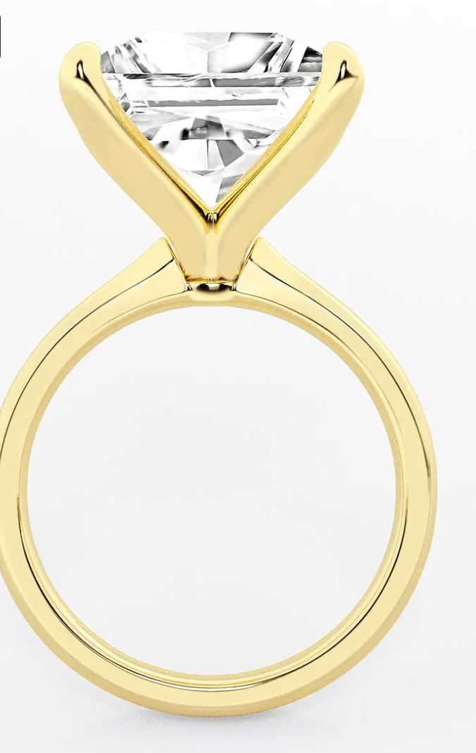 6.5ct Princess Cut Solitaire Diamond Wedding Ring