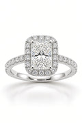 1.5 Carat Radiant Cut Halo Diamond Engagement Ring