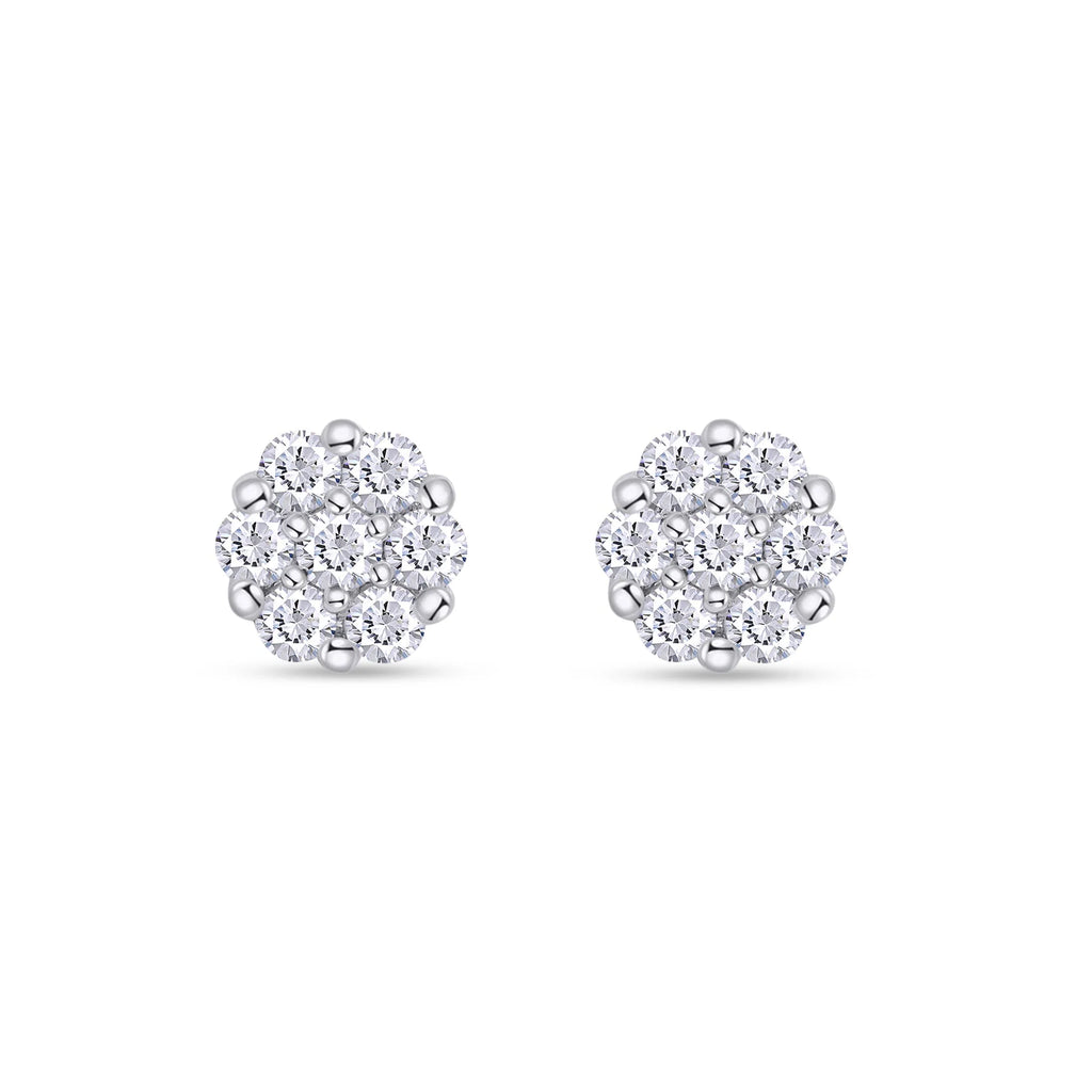 .5ct Diamond Flower Cluster Lab Grown Diamond Stud Earrings Unisex