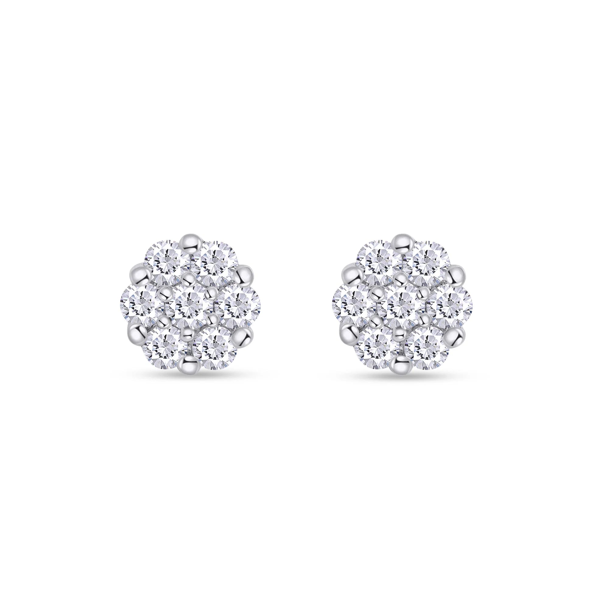 .5ct Diamond Flower Cluster Lab Grown Diamond Stud Earrings Unisex
