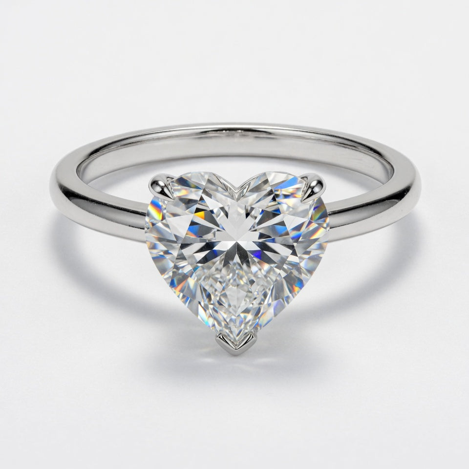 6ct Heart Cut Solitaire Diamond Wedding Ring
