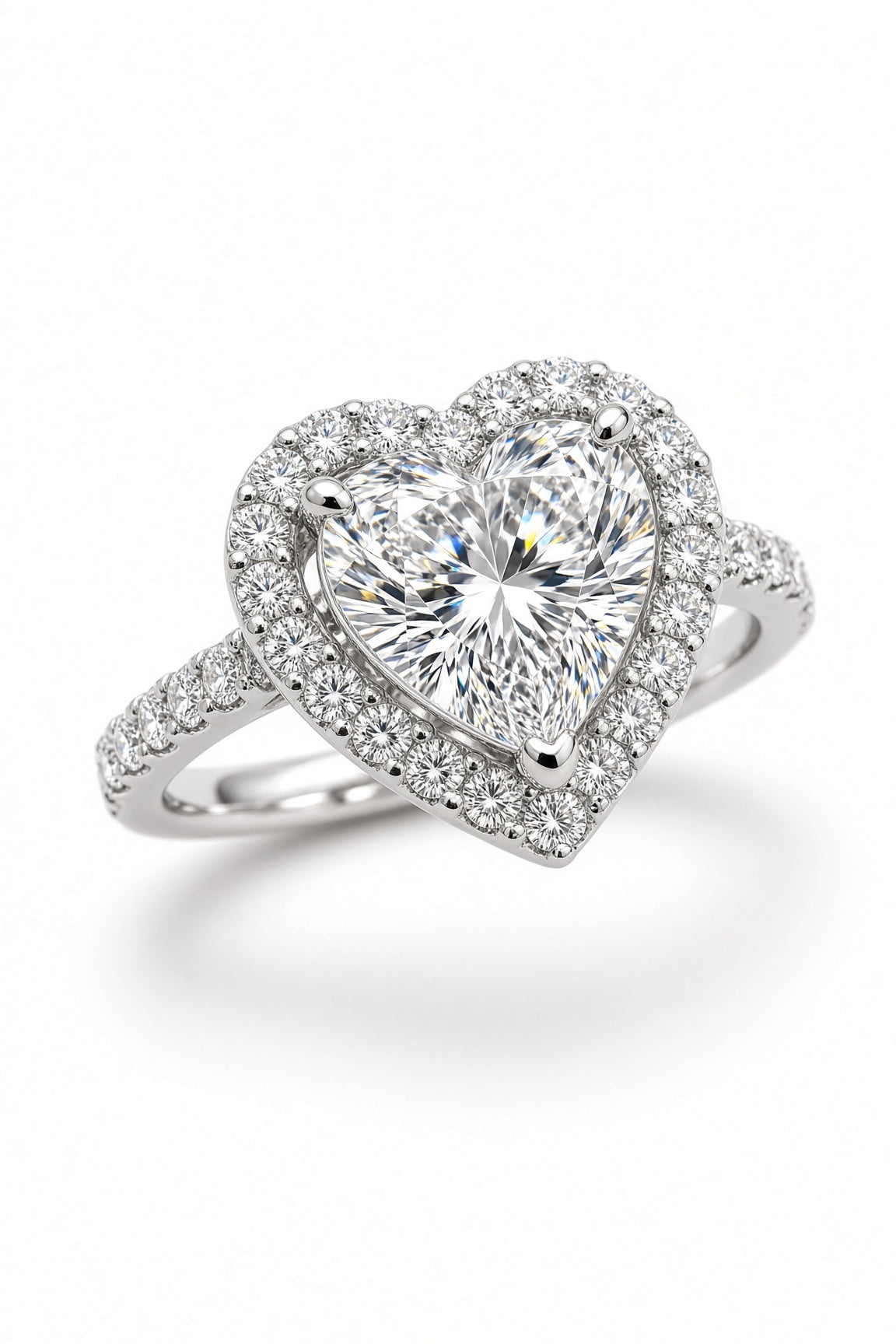 10 Carat Heart Cut Halo Diamond Engagement Ring