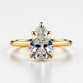 6.5ct Pear Cut Solitaire Diamond Wedding Ring