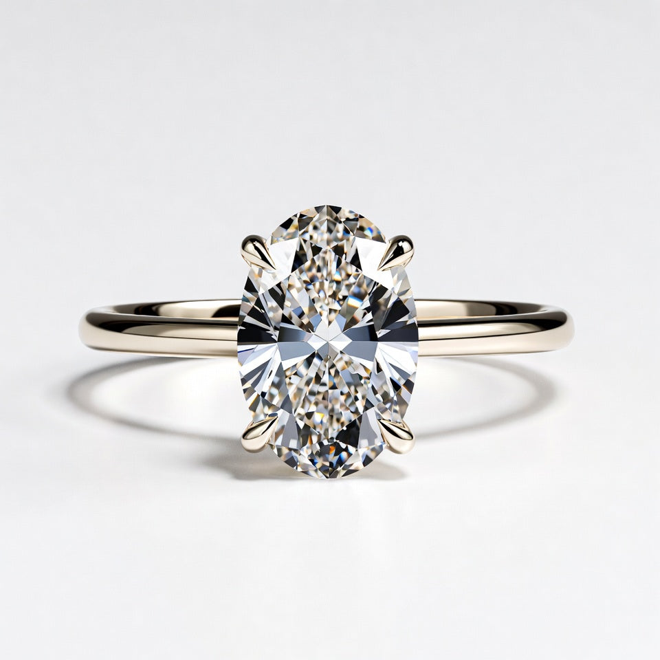 8ct Oval Cut Solitaire Diamond Wedding Ring