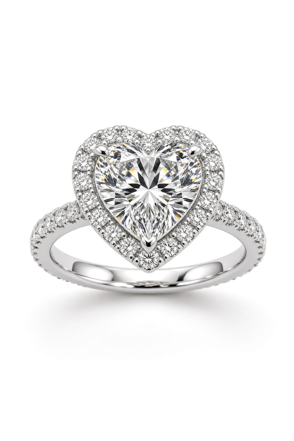 4 Carat Heart Cut Halo Diamond Engagement Ring