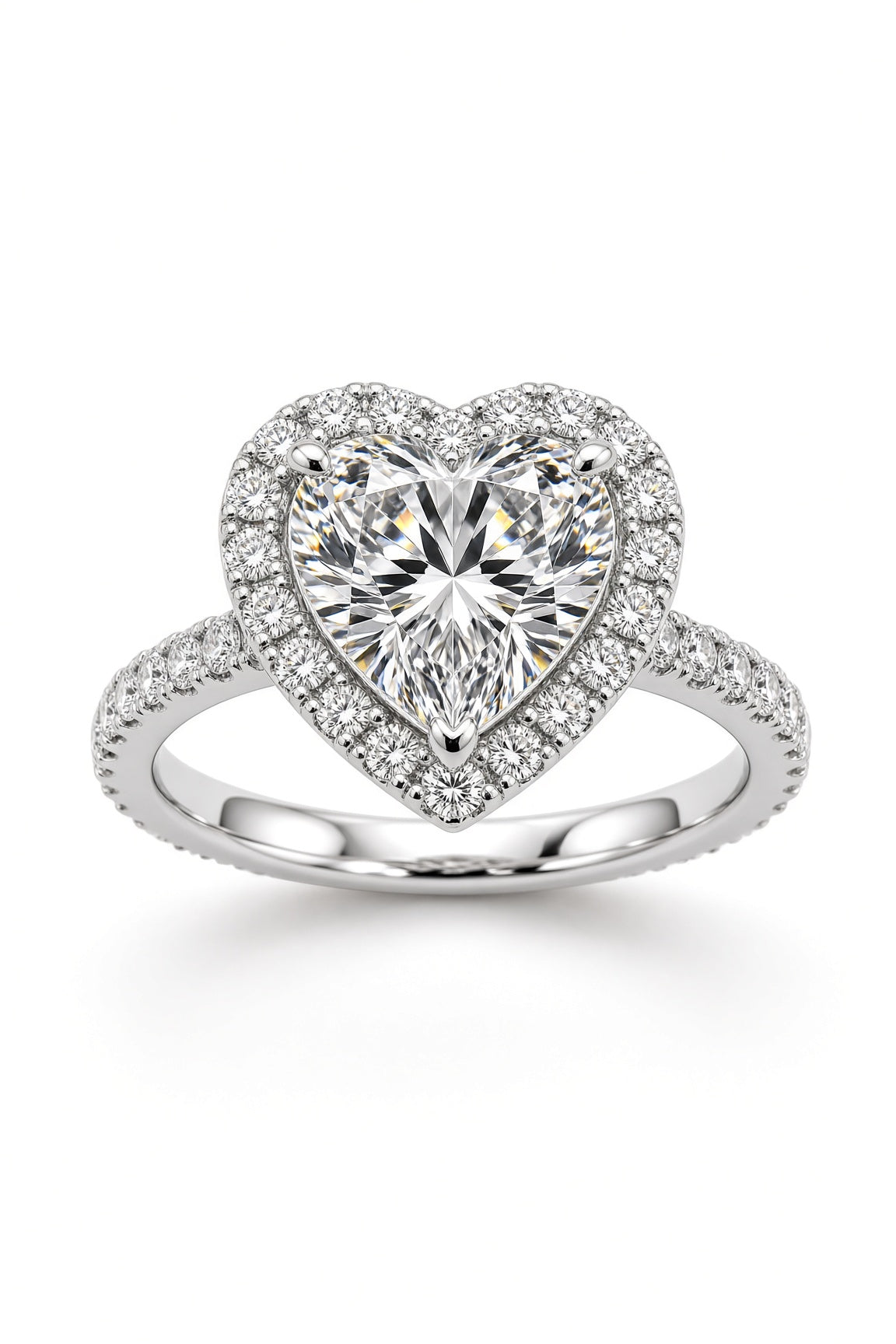 5 Carat Heart Cut Halo Diamond Engagement Ring