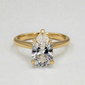 4.5ct Pear Cut Solitaire Diamond Wedding Ring
