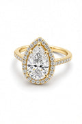 5.5 Carat Pear Cut Halo Diamond Engagement Ring