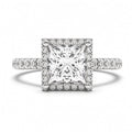 2 Carat Princess Cut Halo Diamond Engagement Ring