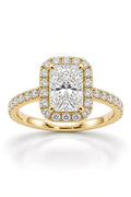3.5 Carat Radiant Cut Halo Diamond Engagement Ring