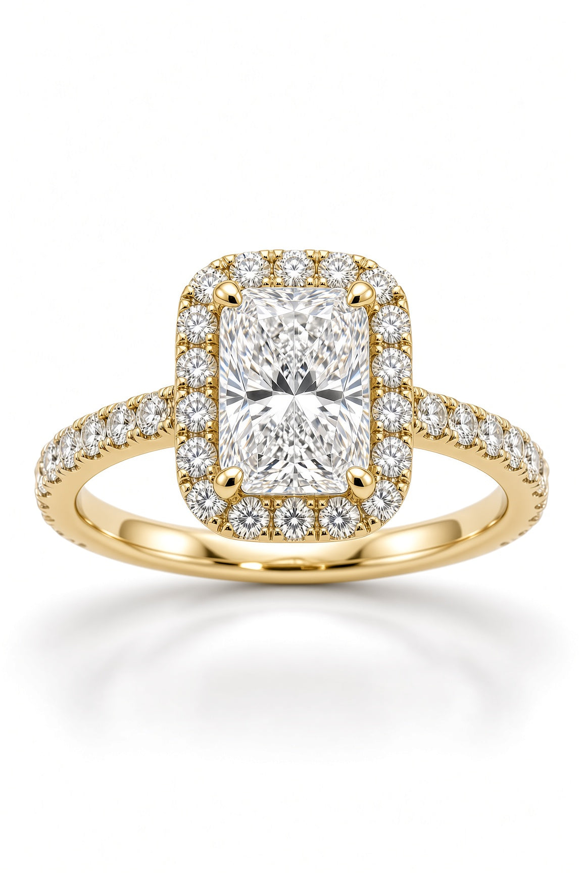 5 Carat Radiant Cut Halo Diamond Engagement Ring