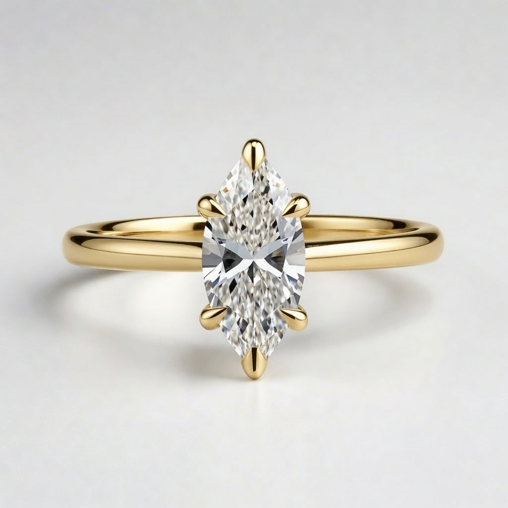2ct Marquise Cut Solitaire Diamond Wedding Ring