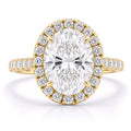 1 Carat Oval Cut Halo Diamond Engagement Ring