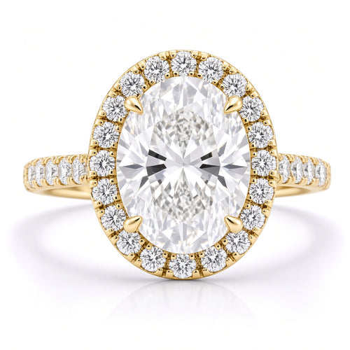 1.5 Carat Oval Cut Halo Diamond Engagement Ring