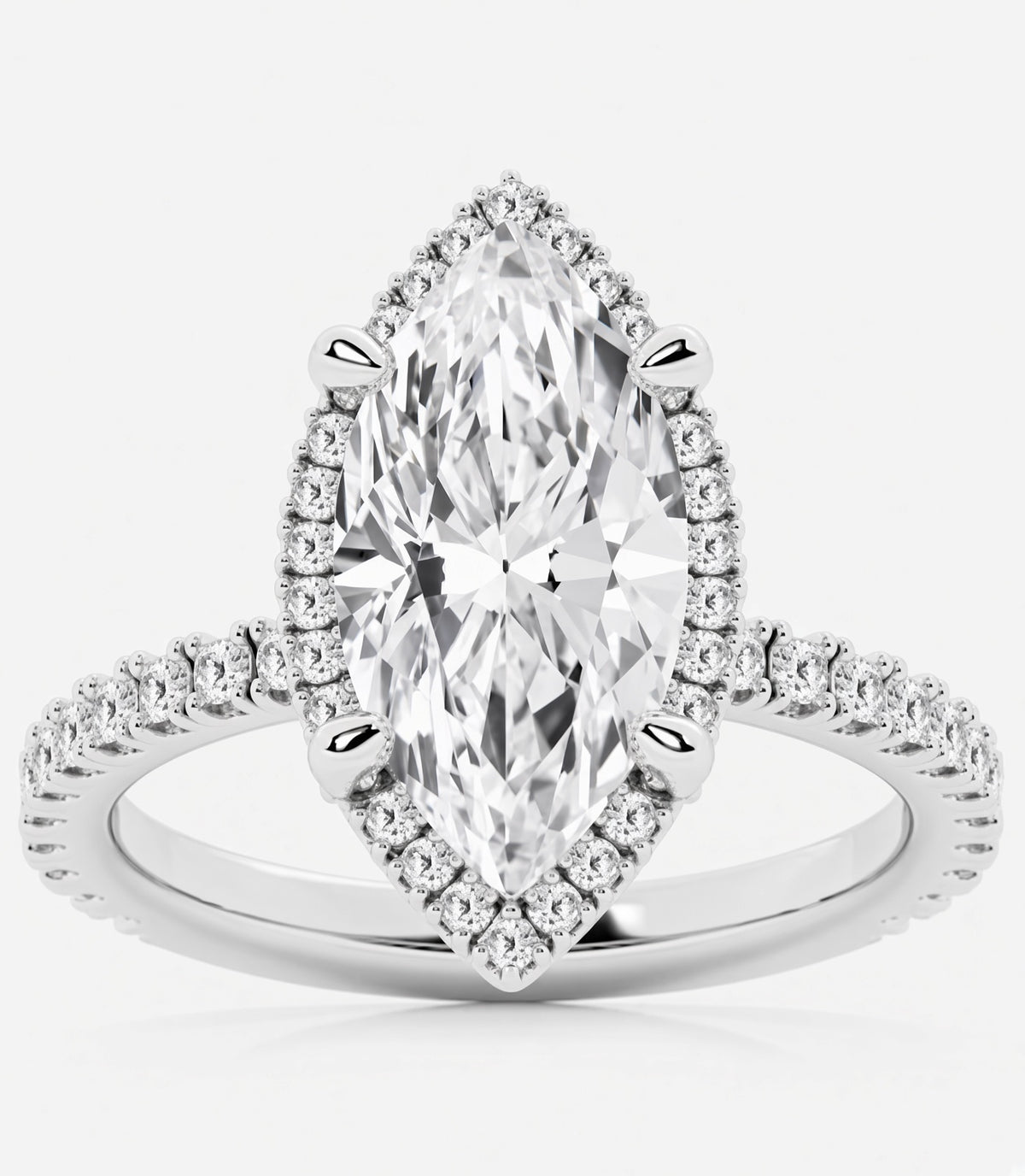 5.5 Carat Marquise Cut Halo Diamond Engagement Ring