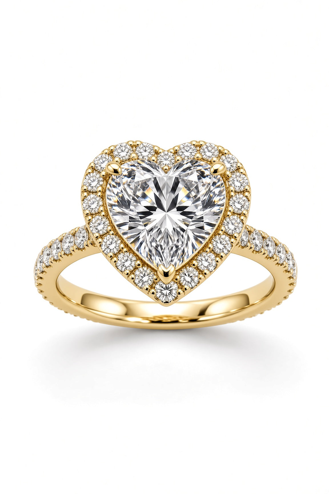 5 Carat Heart Cut Halo Diamond Engagement Ring