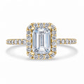 2.5 Carat Emerald Cut Halo Diamond Engagement Ring