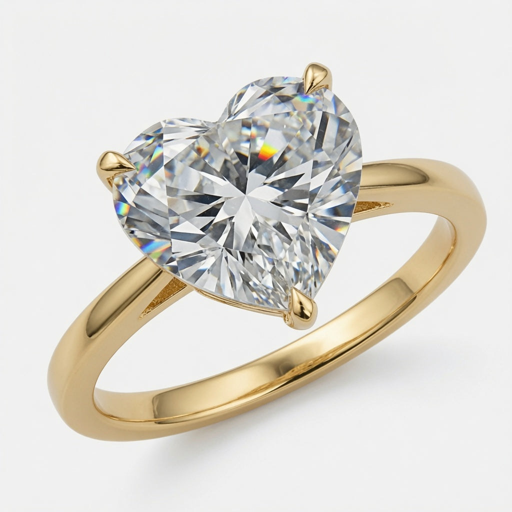 7ct Heart Cut Solitaire Diamond Wedding Ring