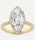 10 Carat Marquise Cut Halo Diamond Engagement Ring