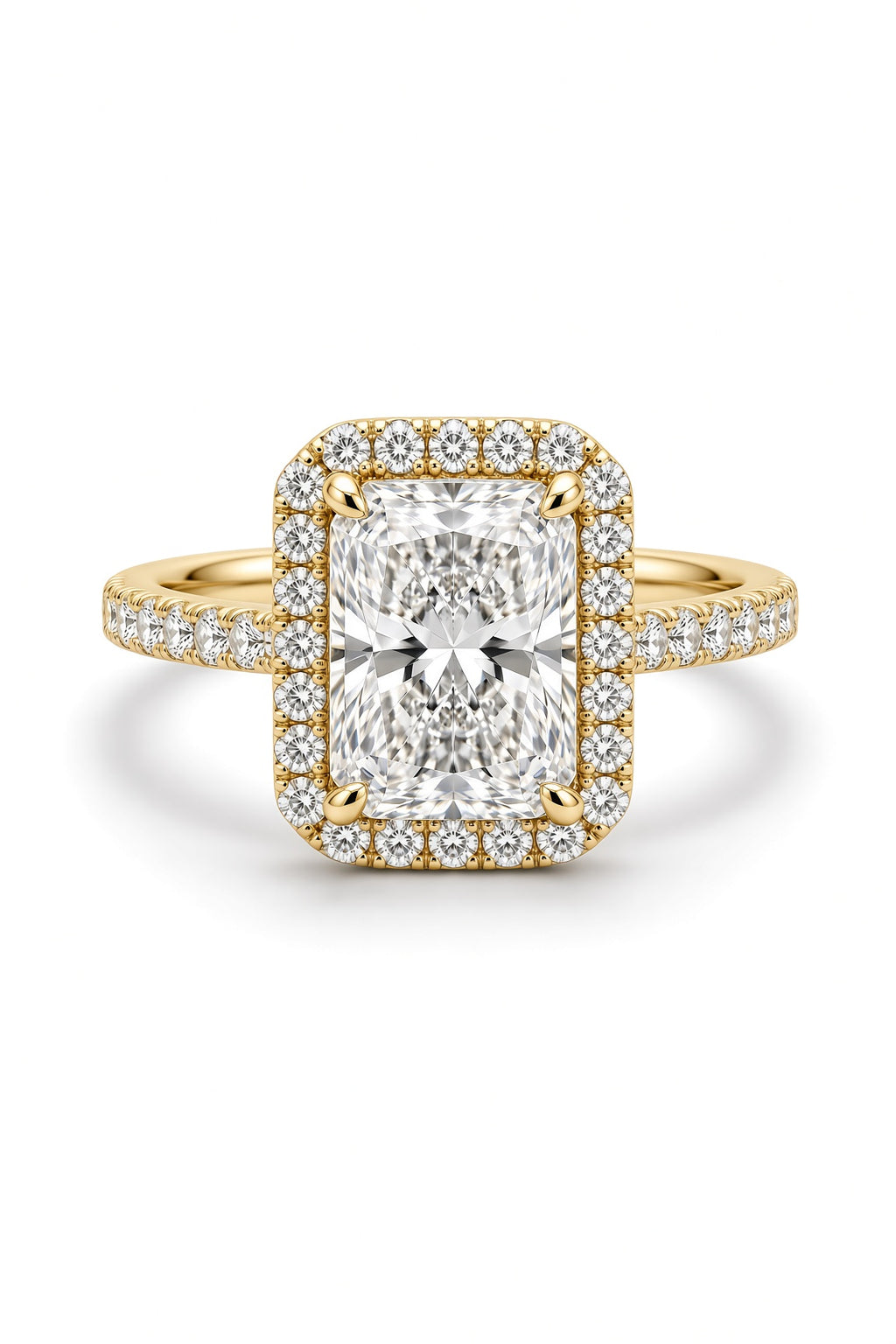 5.5 Carat Radiant Cut Halo Diamond Engagement Ring