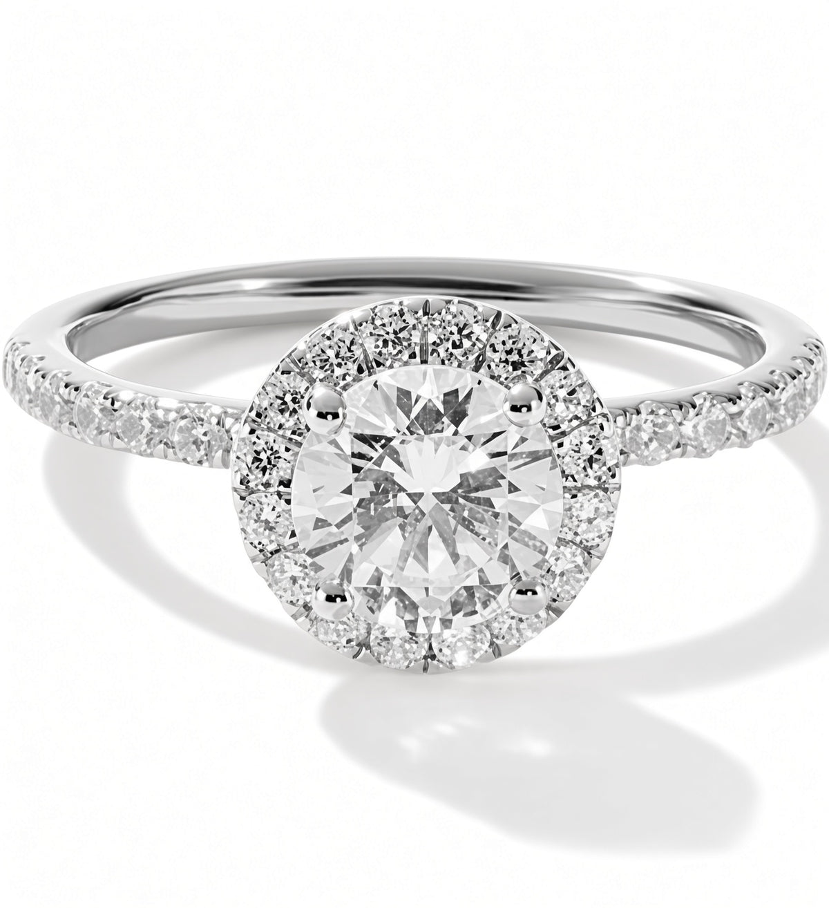 2.5 Carat Round Cut Halo Diamond Engagement Ring