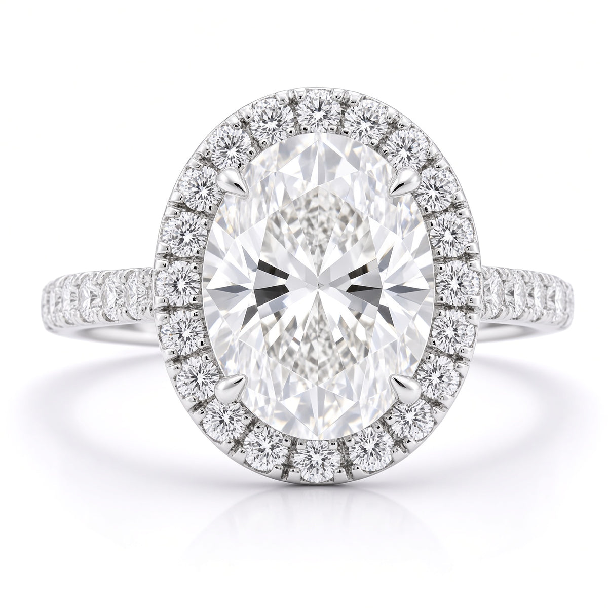 1.5 Carat Oval Cut Halo Diamond Engagement Ring
