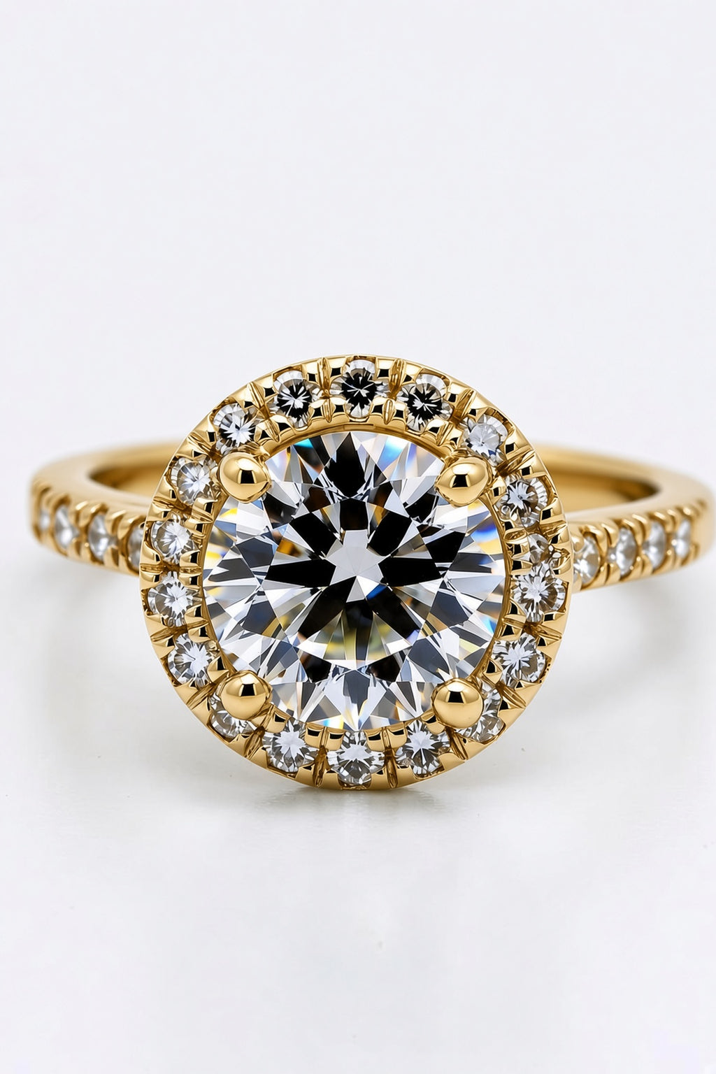 7 Carat Round Cut Halo Diamond Engagement Ring