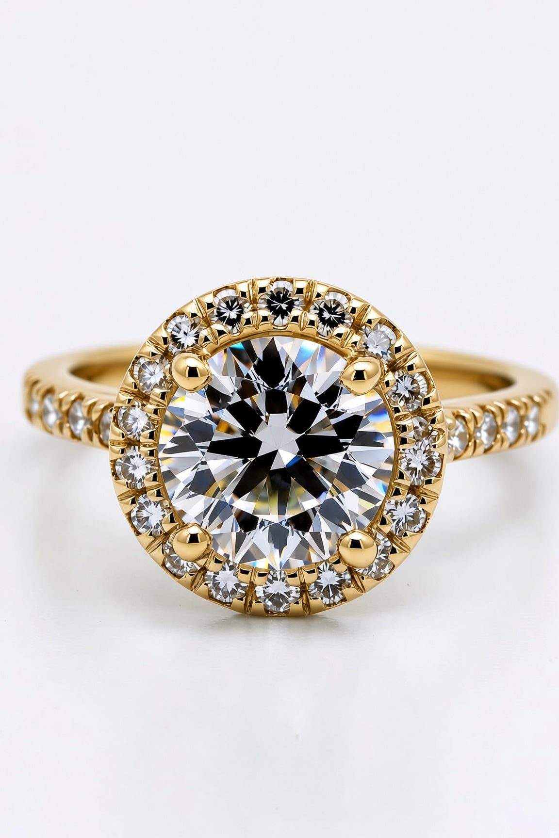 7 Carat Round Cut Halo Diamond Engagement Ring